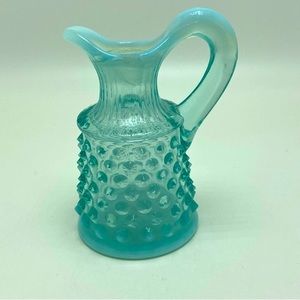 Vintage Fenton Blue Hobnail Cruet *chip